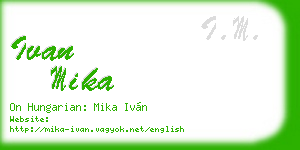 ivan mika business card